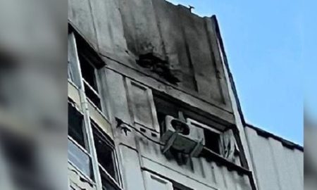 Mascow bulding after drone attack