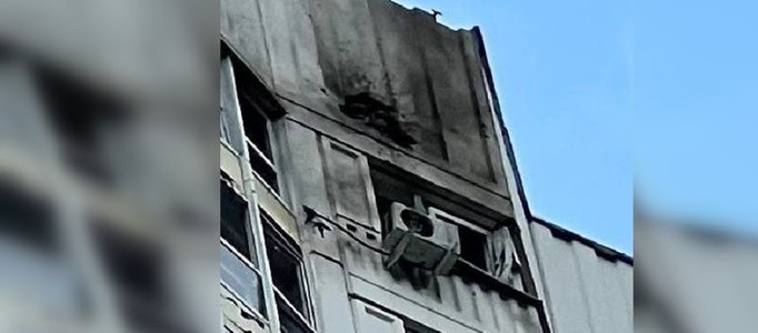 Mascow bulding after drone attack