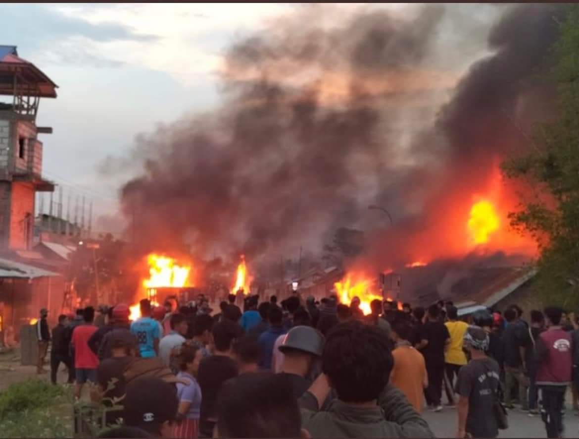 Hundreds of houses, churches, temples, and vehicles were either vandalised or set ablaze across Manipur. [Photo: Twitter/MC Mary Kom]